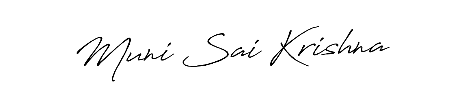 Muni Sai Krishna stylish signature style. Best Handwritten Sign (Antro_Vectra_Bolder) for my name. Handwritten Signature Collection Ideas for my name Muni Sai Krishna. Muni Sai Krishna signature style 7 images and pictures png