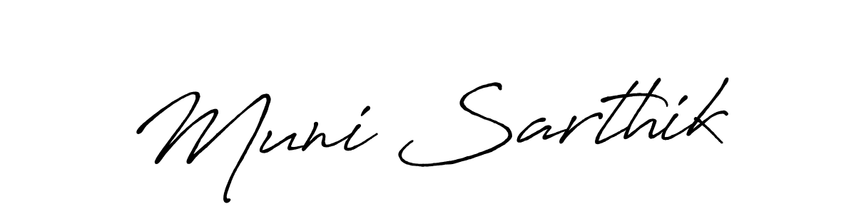 It looks lik you need a new signature style for name Muni Sarthik. Design unique handwritten (Antro_Vectra_Bolder) signature with our free signature maker in just a few clicks. Muni Sarthik signature style 7 images and pictures png