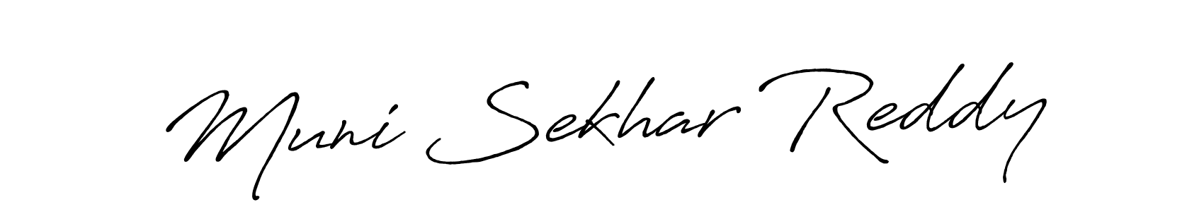 Create a beautiful signature design for name Muni Sekhar Reddy. With this signature (Antro_Vectra_Bolder) fonts, you can make a handwritten signature for free. Muni Sekhar Reddy signature style 7 images and pictures png