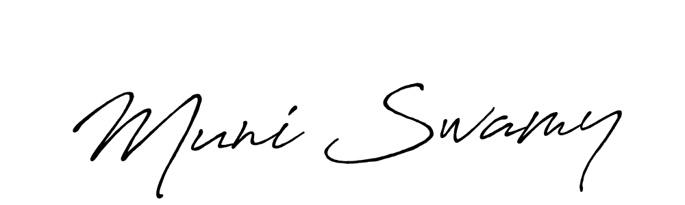 Use a signature maker to create a handwritten signature online. With this signature software, you can design (Antro_Vectra_Bolder) your own signature for name Muni Swamy. Muni Swamy signature style 7 images and pictures png