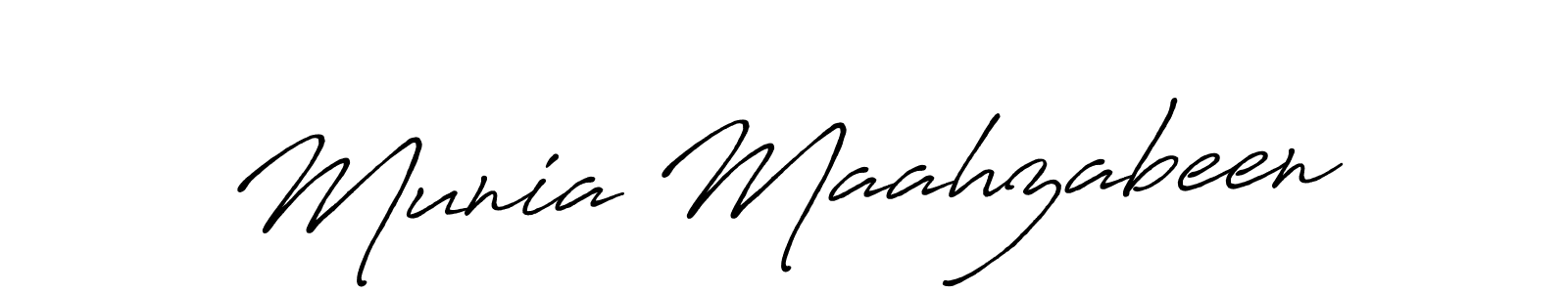 Create a beautiful signature design for name Munia Maahzabeen. With this signature (Antro_Vectra_Bolder) fonts, you can make a handwritten signature for free. Munia Maahzabeen signature style 7 images and pictures png