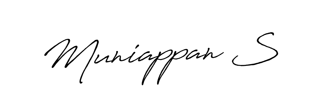 Create a beautiful signature design for name Muniappan S. With this signature (Antro_Vectra_Bolder) fonts, you can make a handwritten signature for free. Muniappan S signature style 7 images and pictures png