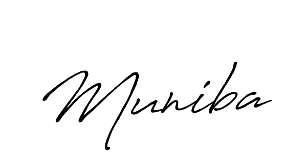 How to make Muniba signature? Antro_Vectra_Bolder is a professional autograph style. Create handwritten signature for Muniba name. Muniba signature style 7 images and pictures png