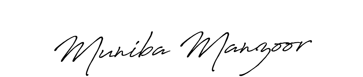 It looks lik you need a new signature style for name Muniba Manzoor. Design unique handwritten (Antro_Vectra_Bolder) signature with our free signature maker in just a few clicks. Muniba Manzoor signature style 7 images and pictures png