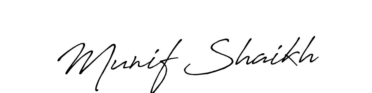 Similarly Antro_Vectra_Bolder is the best handwritten signature design. Signature creator online .You can use it as an online autograph creator for name Munif Shaikh. Munif Shaikh signature style 7 images and pictures png