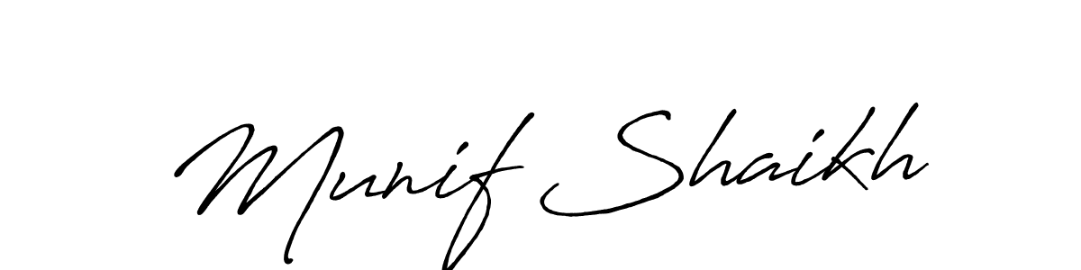 It looks lik you need a new signature style for name Munif Shaikh. Design unique handwritten (Antro_Vectra_Bolder) signature with our free signature maker in just a few clicks. Munif Shaikh signature style 7 images and pictures png
