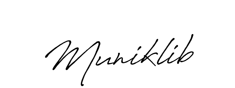 How to make Muniklib name signature. Use Antro_Vectra_Bolder style for creating short signs online. This is the latest handwritten sign. Muniklib signature style 7 images and pictures png