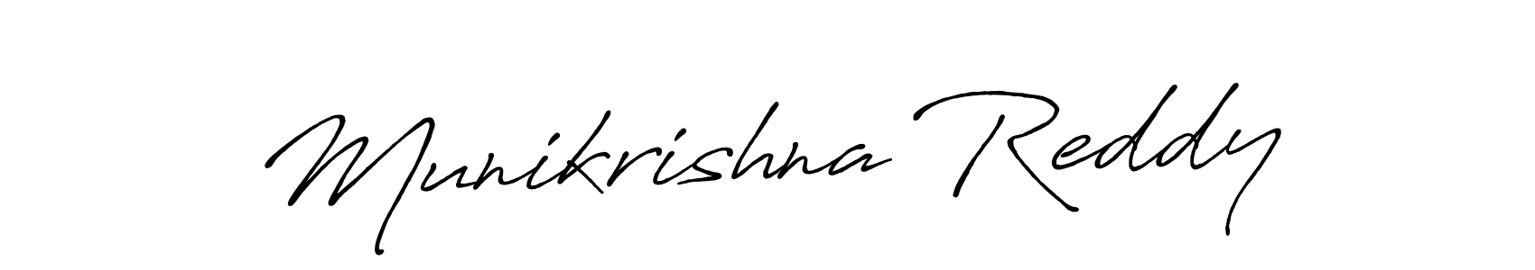 Make a beautiful signature design for name Munikrishna Reddy. With this signature (Antro_Vectra_Bolder) style, you can create a handwritten signature for free. Munikrishna Reddy signature style 7 images and pictures png