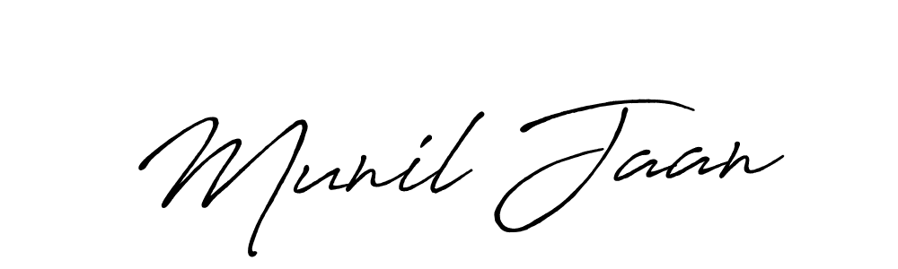 How to make Munil Jaan signature? Antro_Vectra_Bolder is a professional autograph style. Create handwritten signature for Munil Jaan name. Munil Jaan signature style 7 images and pictures png