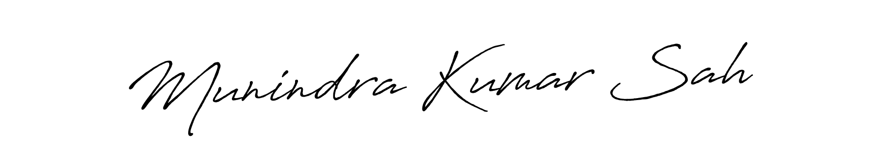 Make a beautiful signature design for name Munindra Kumar Sah. With this signature (Antro_Vectra_Bolder) style, you can create a handwritten signature for free. Munindra Kumar Sah signature style 7 images and pictures png