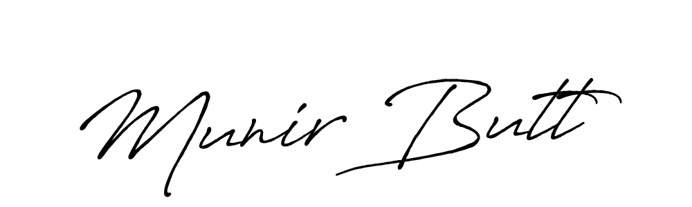 How to make Munir Butt signature? Antro_Vectra_Bolder is a professional autograph style. Create handwritten signature for Munir Butt name. Munir Butt signature style 7 images and pictures png
