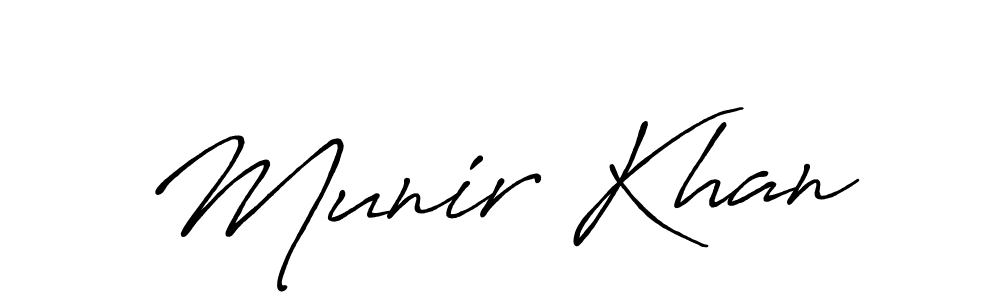 Use a signature maker to create a handwritten signature online. With this signature software, you can design (Antro_Vectra_Bolder) your own signature for name Munir Khan. Munir Khan signature style 7 images and pictures png