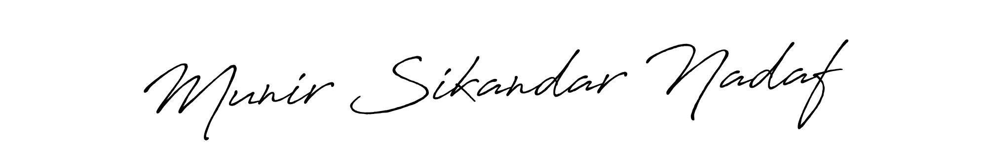 Make a short Munir Sikandar Nadaf signature style. Manage your documents anywhere anytime using Antro_Vectra_Bolder. Create and add eSignatures, submit forms, share and send files easily. Munir Sikandar Nadaf signature style 7 images and pictures png