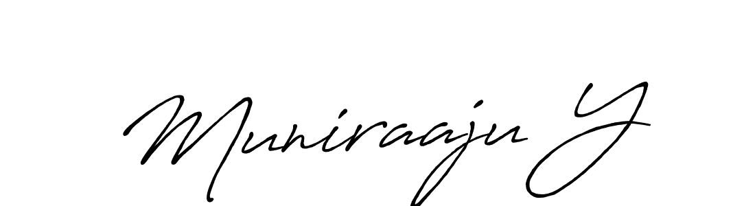 The best way (Antro_Vectra_Bolder) to make a short signature is to pick only two or three words in your name. The name Muniraaju Y include a total of six letters. For converting this name. Muniraaju Y signature style 7 images and pictures png