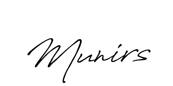 You should practise on your own different ways (Antro_Vectra_Bolder) to write your name (Munirs) in signature. don't let someone else do it for you. Munirs signature style 7 images and pictures png