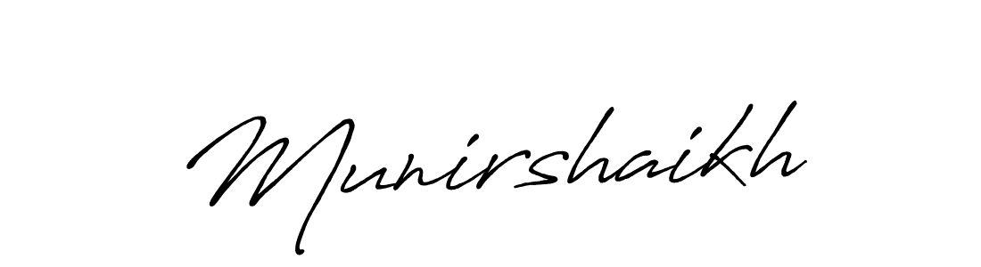 if you are searching for the best signature style for your name Munirshaikh. so please give up your signature search. here we have designed multiple signature styles  using Antro_Vectra_Bolder. Munirshaikh signature style 7 images and pictures png