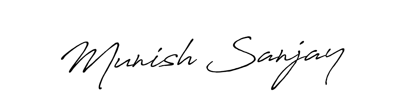 It looks lik you need a new signature style for name Munish Sanjay. Design unique handwritten (Antro_Vectra_Bolder) signature with our free signature maker in just a few clicks. Munish Sanjay signature style 7 images and pictures png
