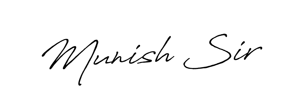 The best way (Antro_Vectra_Bolder) to make a short signature is to pick only two or three words in your name. The name Munish Sir include a total of six letters. For converting this name. Munish Sir signature style 7 images and pictures png