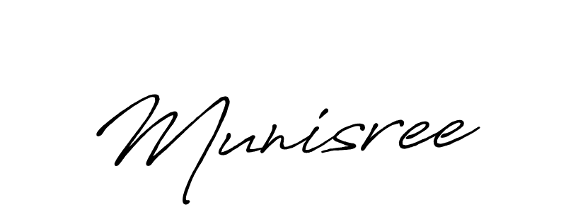 You should practise on your own different ways (Antro_Vectra_Bolder) to write your name (Munisree) in signature. don't let someone else do it for you. Munisree signature style 7 images and pictures png