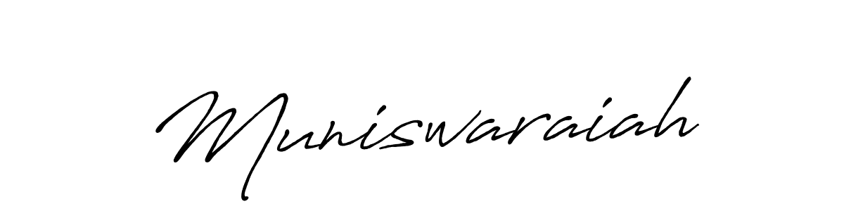 Make a beautiful signature design for name Muniswaraiah. With this signature (Antro_Vectra_Bolder) style, you can create a handwritten signature for free. Muniswaraiah signature style 7 images and pictures png