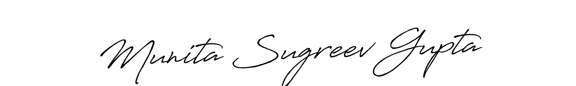 This is the best signature style for the Munita Sugreev Gupta name. Also you like these signature font (Antro_Vectra_Bolder). Mix name signature. Munita Sugreev Gupta signature style 7 images and pictures png
