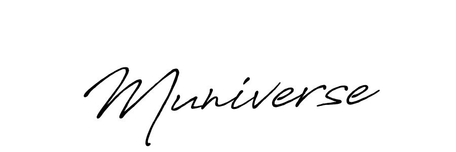 Make a beautiful signature design for name Muniverse. With this signature (Antro_Vectra_Bolder) style, you can create a handwritten signature for free. Muniverse signature style 7 images and pictures png