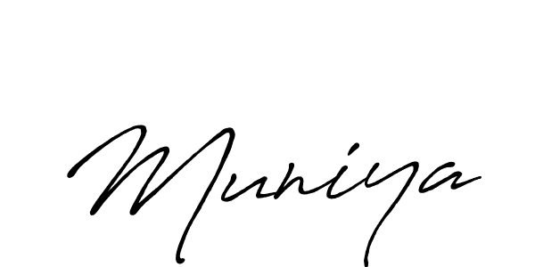 Create a beautiful signature design for name Muniya. With this signature (Antro_Vectra_Bolder) fonts, you can make a handwritten signature for free. Muniya signature style 7 images and pictures png