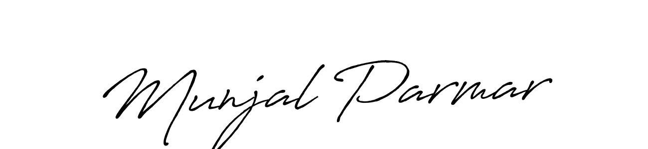 Munjal Parmar stylish signature style. Best Handwritten Sign (Antro_Vectra_Bolder) for my name. Handwritten Signature Collection Ideas for my name Munjal Parmar. Munjal Parmar signature style 7 images and pictures png