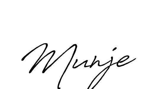 Create a beautiful signature design for name Munje. With this signature (Antro_Vectra_Bolder) fonts, you can make a handwritten signature for free. Munje signature style 7 images and pictures png