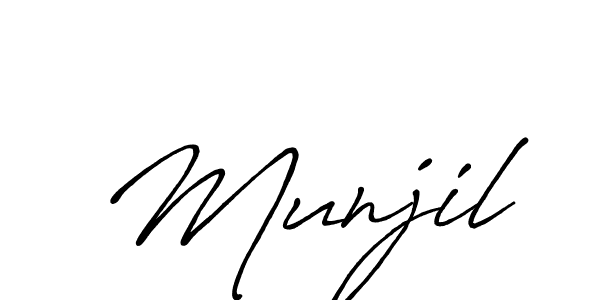 Use a signature maker to create a handwritten signature online. With this signature software, you can design (Antro_Vectra_Bolder) your own signature for name Munjil. Munjil signature style 7 images and pictures png