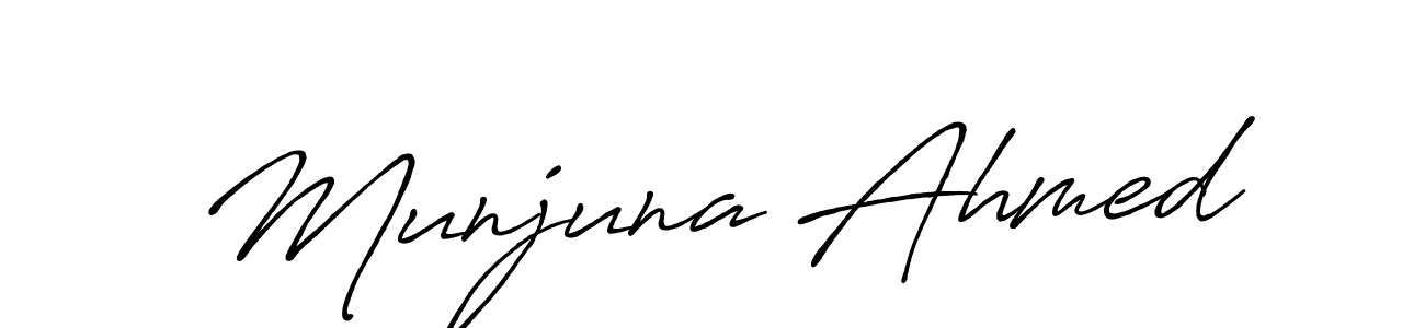 Make a beautiful signature design for name Munjuna Ahmed. Use this online signature maker to create a handwritten signature for free. Munjuna Ahmed signature style 7 images and pictures png