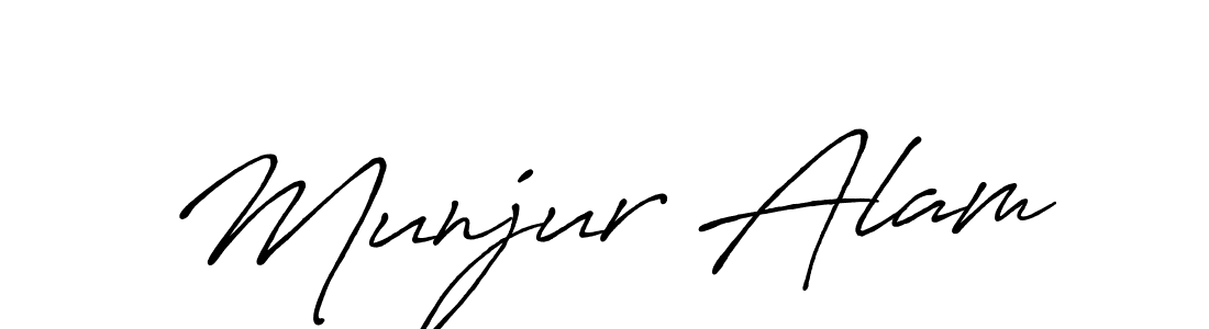 How to make Munjur Alam name signature. Use Antro_Vectra_Bolder style for creating short signs online. This is the latest handwritten sign. Munjur Alam signature style 7 images and pictures png