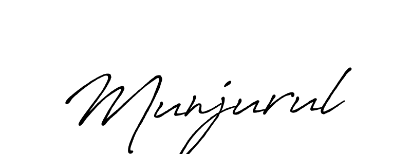 Use a signature maker to create a handwritten signature online. With this signature software, you can design (Antro_Vectra_Bolder) your own signature for name Munjurul. Munjurul signature style 7 images and pictures png