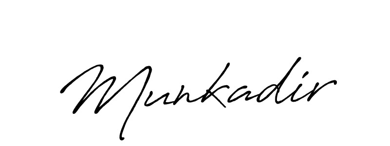 Create a beautiful signature design for name Munkadir. With this signature (Antro_Vectra_Bolder) fonts, you can make a handwritten signature for free. Munkadir signature style 7 images and pictures png