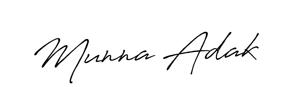 How to make Munna Adak name signature. Use Antro_Vectra_Bolder style for creating short signs online. This is the latest handwritten sign. Munna Adak signature style 7 images and pictures png