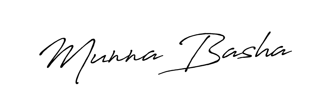 Make a beautiful signature design for name Munna Basha. With this signature (Antro_Vectra_Bolder) style, you can create a handwritten signature for free. Munna Basha signature style 7 images and pictures png