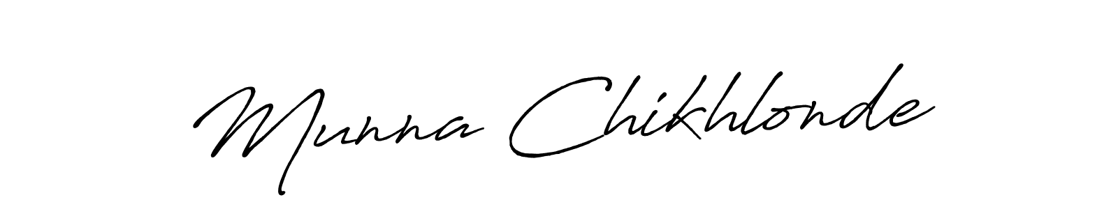 The best way (Antro_Vectra_Bolder) to make a short signature is to pick only two or three words in your name. The name Munna Chikhlonde include a total of six letters. For converting this name. Munna Chikhlonde signature style 7 images and pictures png