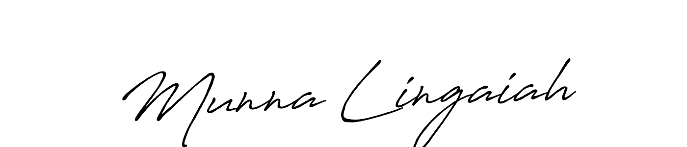 Make a short Munna Lingaiah signature style. Manage your documents anywhere anytime using Antro_Vectra_Bolder. Create and add eSignatures, submit forms, share and send files easily. Munna Lingaiah signature style 7 images and pictures png