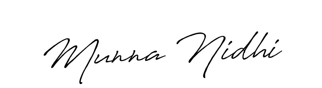 Also You can easily find your signature by using the search form. We will create Munna Nidhi name handwritten signature images for you free of cost using Antro_Vectra_Bolder sign style. Munna Nidhi signature style 7 images and pictures png