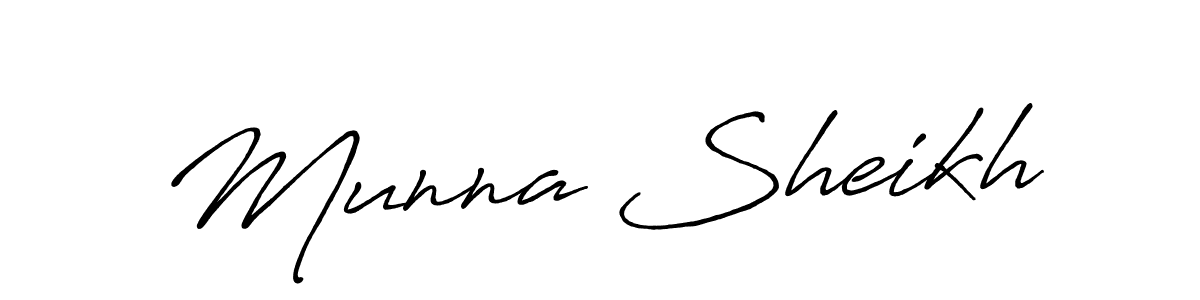 Also we have Munna Sheikh name is the best signature style. Create professional handwritten signature collection using Antro_Vectra_Bolder autograph style. Munna Sheikh signature style 7 images and pictures png