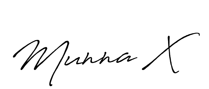 Create a beautiful signature design for name Munna X. With this signature (Antro_Vectra_Bolder) fonts, you can make a handwritten signature for free. Munna X signature style 7 images and pictures png