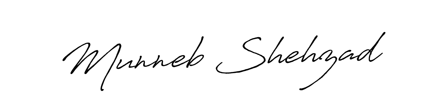 How to make Munneb Shehzad name signature. Use Antro_Vectra_Bolder style for creating short signs online. This is the latest handwritten sign. Munneb Shehzad signature style 7 images and pictures png