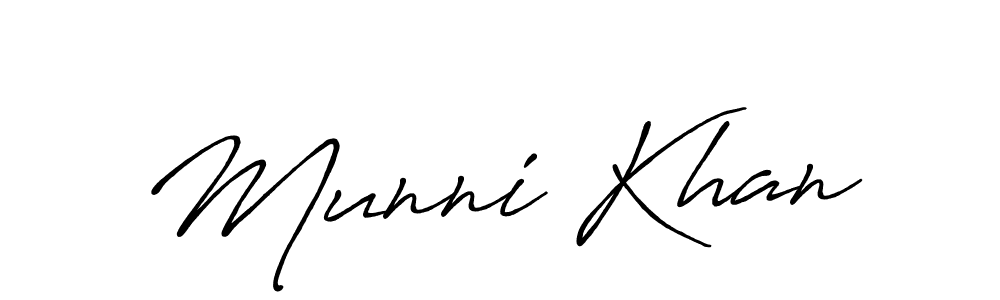 Use a signature maker to create a handwritten signature online. With this signature software, you can design (Antro_Vectra_Bolder) your own signature for name Munni Khan. Munni Khan signature style 7 images and pictures png