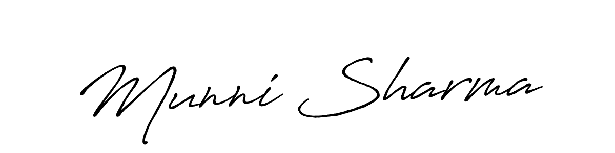 How to make Munni Sharma name signature. Use Antro_Vectra_Bolder style for creating short signs online. This is the latest handwritten sign. Munni Sharma signature style 7 images and pictures png