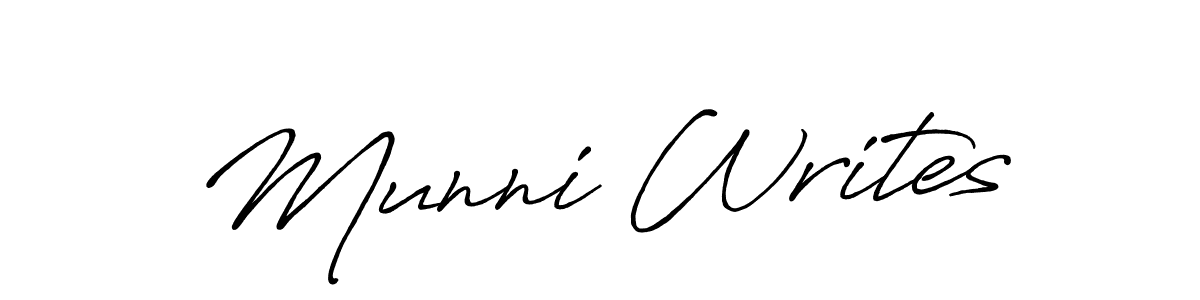 How to Draw Munni Writes signature style? Antro_Vectra_Bolder is a latest design signature styles for name Munni Writes. Munni Writes signature style 7 images and pictures png
