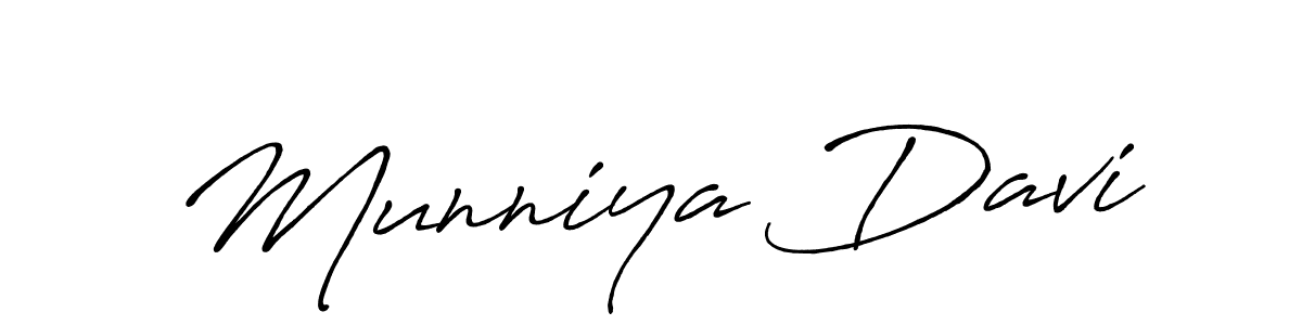 Also You can easily find your signature by using the search form. We will create Munniya Davi name handwritten signature images for you free of cost using Antro_Vectra_Bolder sign style. Munniya Davi signature style 7 images and pictures png