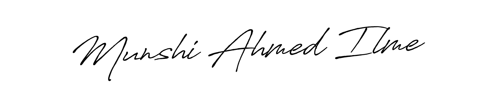 You should practise on your own different ways (Antro_Vectra_Bolder) to write your name (Munshi Ahmed Ilme) in signature. don't let someone else do it for you. Munshi Ahmed Ilme signature style 7 images and pictures png