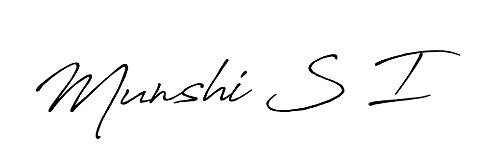 Make a beautiful signature design for name Munshi S I. Use this online signature maker to create a handwritten signature for free. Munshi S I signature style 7 images and pictures png