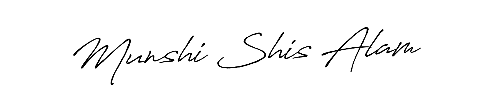 You should practise on your own different ways (Antro_Vectra_Bolder) to write your name (Munshi Shis Alam) in signature. don't let someone else do it for you. Munshi Shis Alam signature style 7 images and pictures png