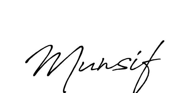 Use a signature maker to create a handwritten signature online. With this signature software, you can design (Antro_Vectra_Bolder) your own signature for name Munsif. Munsif signature style 7 images and pictures png